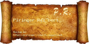 Piringer Róbert névjegykártya